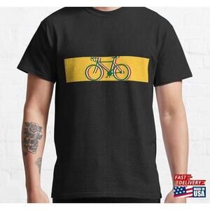 Bicycle And Cycling Silhouette Italian Flag On A Yellow Sun Band Classic